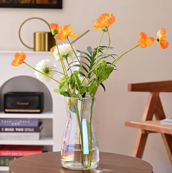 Iridescent Glass Vase – Bohemian Style Tabletop Decor