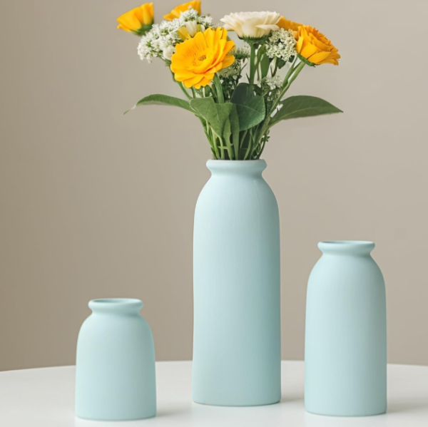 Ceramic Vase Set (3 Pieces) – Bohemian Style Decor For Dried Flowers